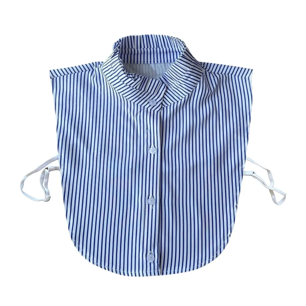 

Новый съемный воротник-стойка с синими полосками для женщин и девушек