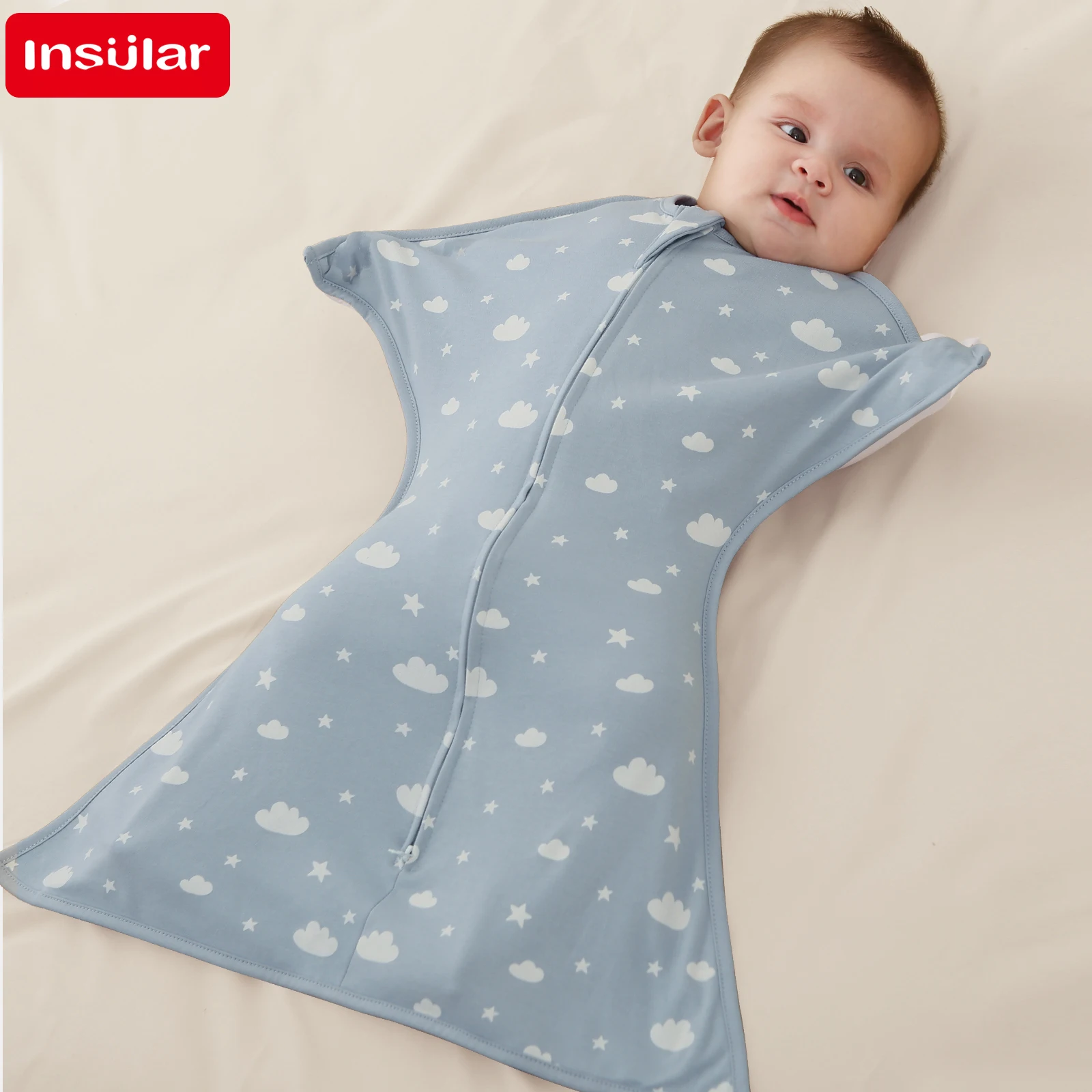 Baby Sleeping Bags Summer Thin Newborn Swaddle Blanket For 0-12Months Infant 100% Cotton Soft Newborn Wrapping 2-Ways Zipper