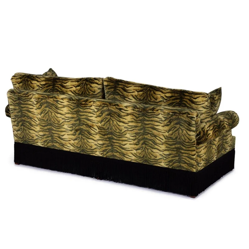 &Custom Velvet Wilton 3-Seater Sofa Couch  Modern Fringed Sofa Chair Ottoman Set  for Living Room Luxury Home Club