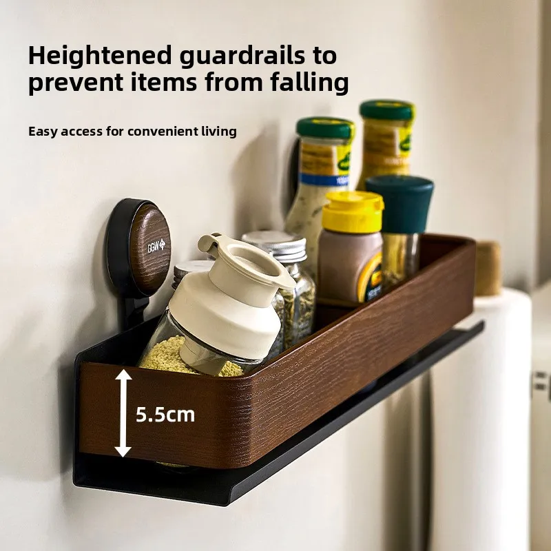 

YFY suction cup kitchen rack wall-mounted non-punching rack multi-functional oil, salt, sauce and vinegar product storage rack