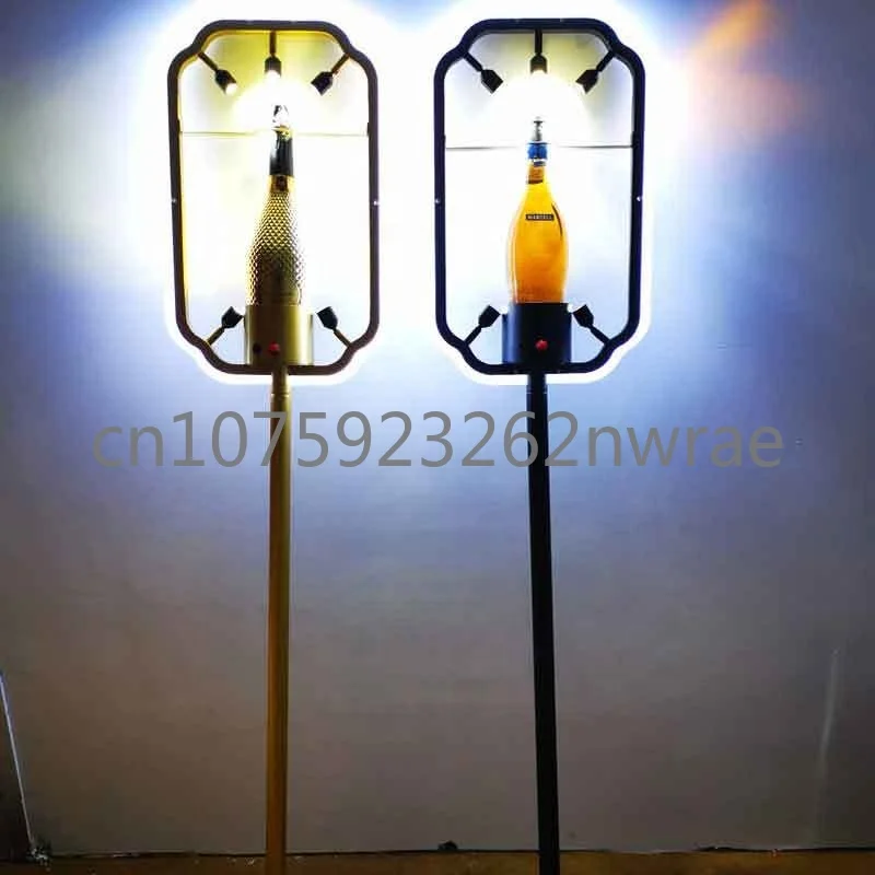 LED Cham-pagne Scepter Wine Display Liquor Racks Hand-Hold Sign LED Bottle Presenter Iron Wine Holder For Night Club Lounge