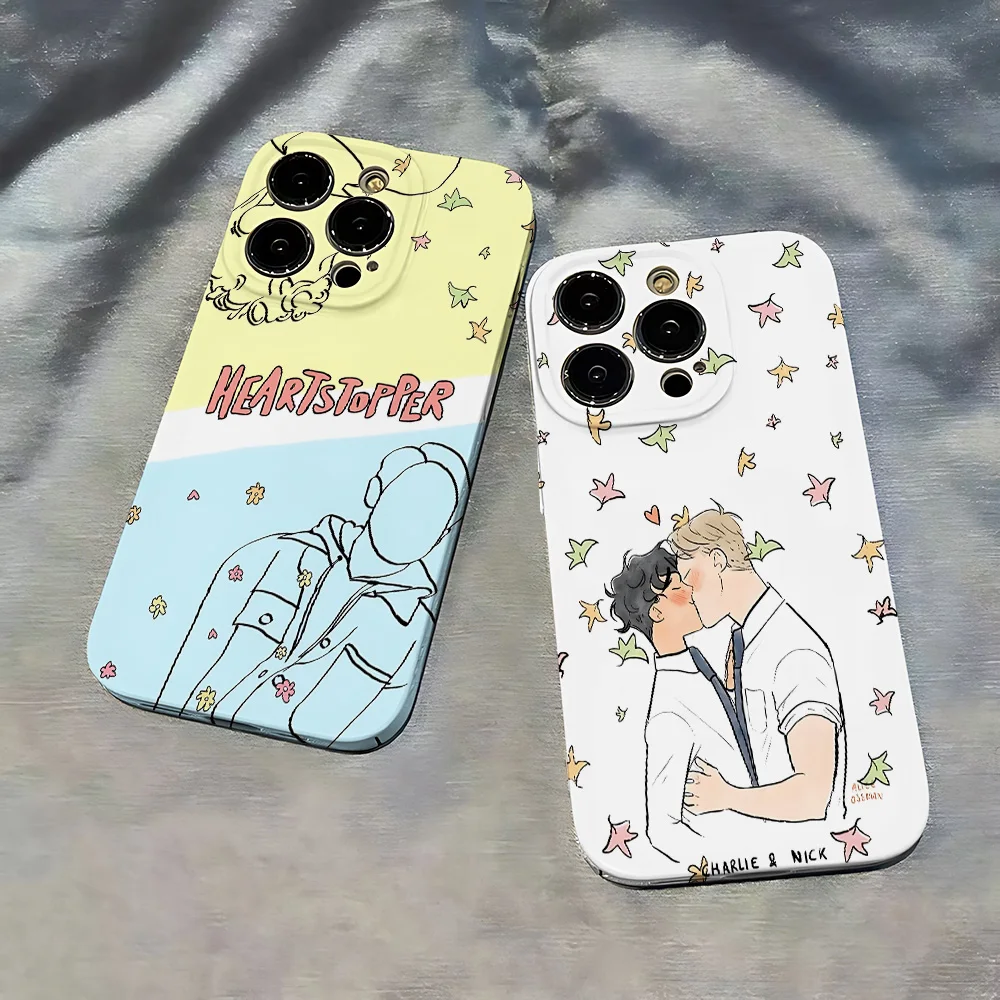 Cartoon Heartstopper Phone Case for Samsung Galaxy S20 S21 S22 S23 FE Note 9 10 Pro Plus Ultra 4G 5G Glossy HD Hard PC Cover