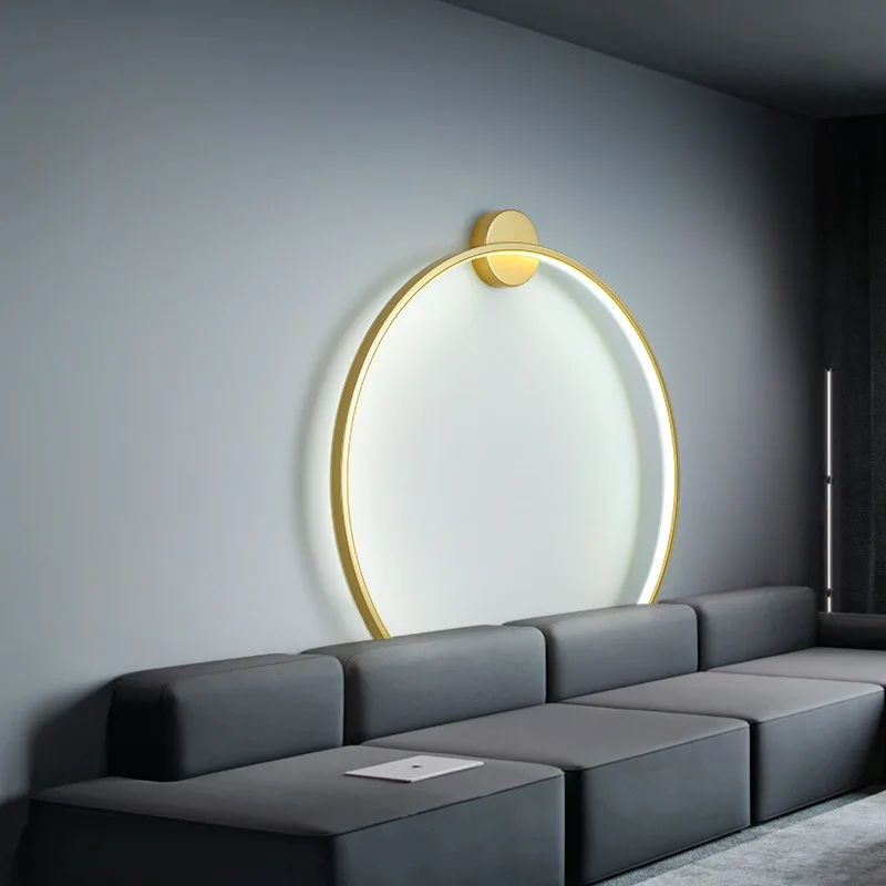 Imagem -05 - Modern Minimalista Lua Lâmpada de Parede Led Anel Lâmpada de Parede Designer Luz Sala Quarto Nordic Decor Sconce Loft Luminárias