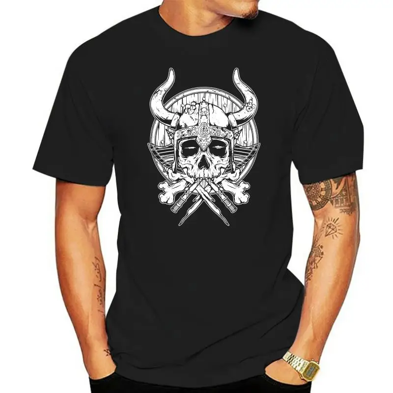 Skull Viking T Shirt Top Skeleton Undead Ragnar Lodbrok Scandinavia Valhalla