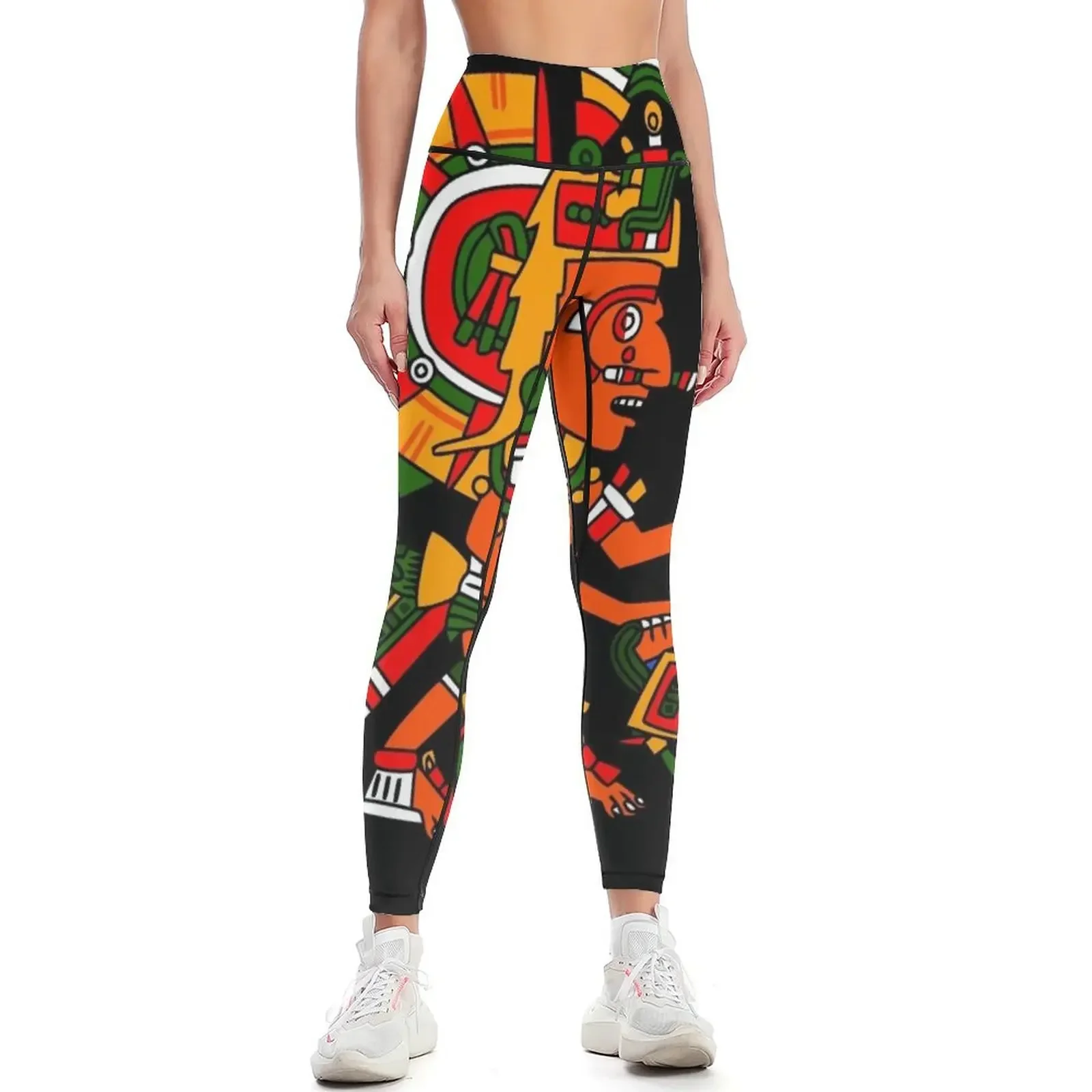 

Aztec Deity Tonatiuh, "Movement of the Sun", "The Fifth Sun", Codex Cospi. Leggings Tight fitting woman Womens Leggings