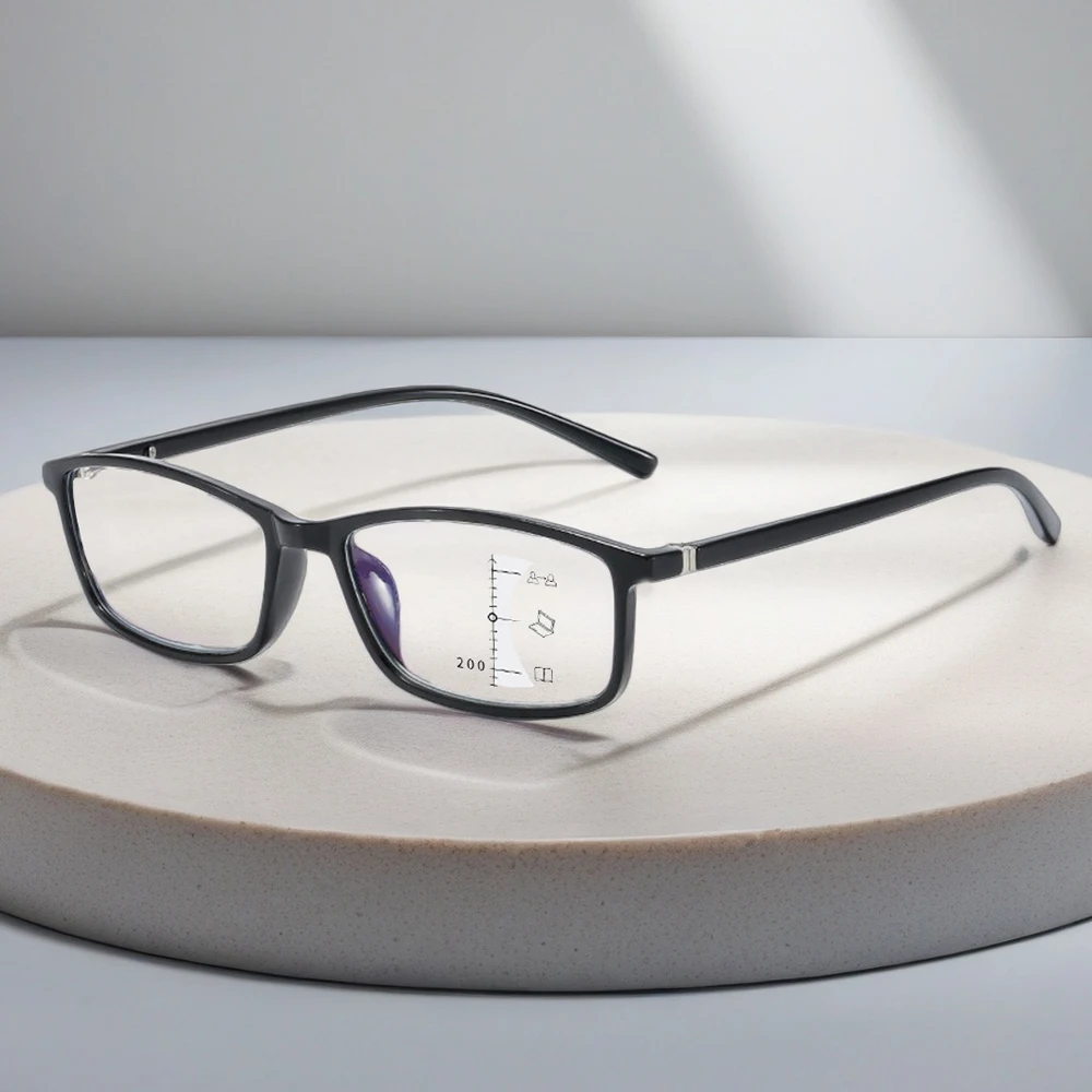 Lunettes de lecture multifocales progressives rétro à petite monture Ultra légère, blocage de la lumière bleue, Vision proche et lointaine, Anti-fatigue oculaire