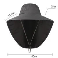 New Print Logo Men Wide Brim Fishing Hat Neck Cover Sun Protect Quick Drying Hiking Caps Outdoor Women Uv Protection Panama Cap - Image 3