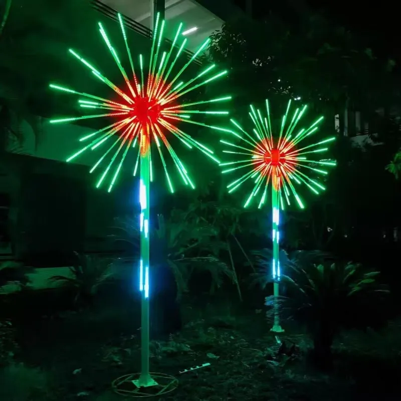 Led Firework Light Waterproof  Christmas Xmas Tree Lamp Outdoor Garden Decoration Lawn Pathway Light For Patio Yard Party