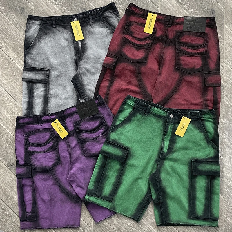 

Casual Cotton Workwear orts adient Design Frayed kets Straight Leg Summer orts Youth Faion Brand Trendy Sle