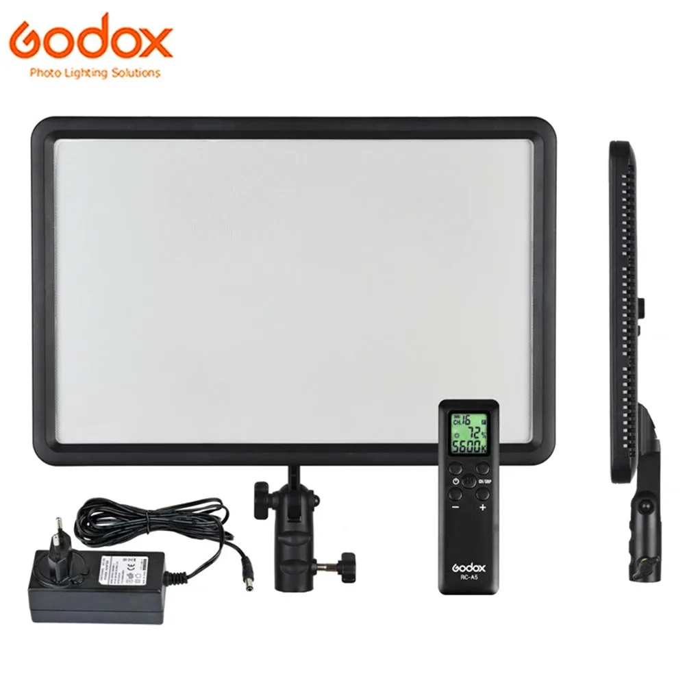 Godox LEDP260C Bi-color Ultra Slim LED Video Light Panel RC-A5 Remote Control 30W 3300-5600K Dimmable Brightness for Camera DV