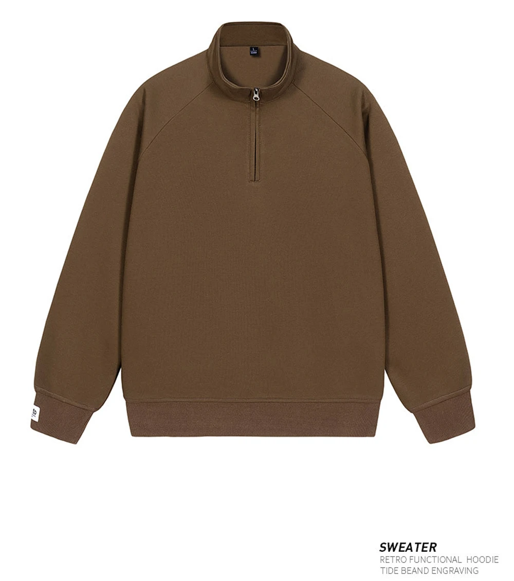 Spring Autumn Men's Half Zipper Sweatshirt Fashion Men Anorak Windbreaker Pullovers Men Loose Fit Streetwear Sweatshirt