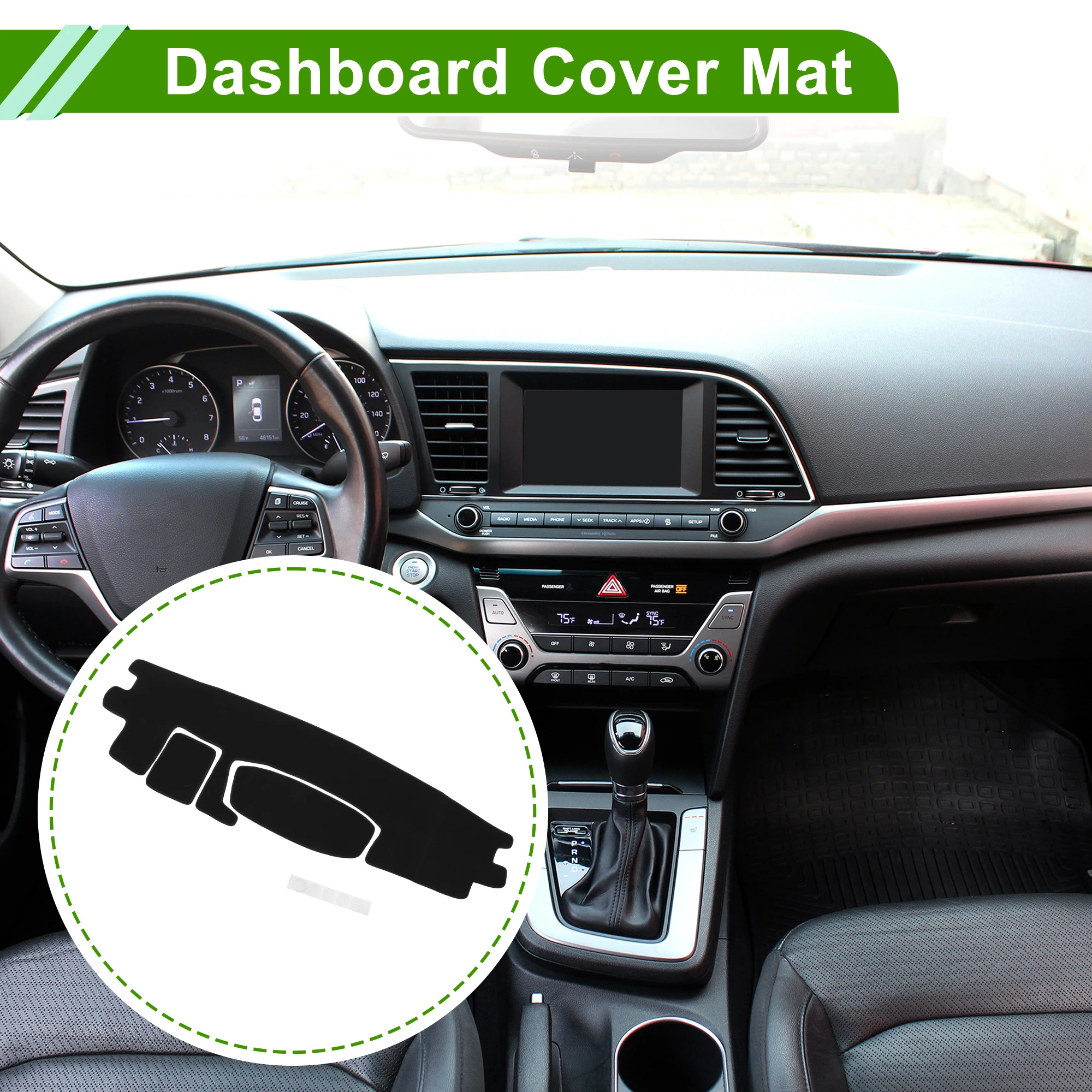 

UXCELL Dashboard Cover for TOYOTA ROOMY TANK 2016-2020 Black 1 Pcs Anti-Slip