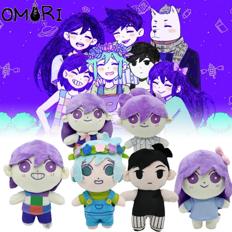 Game OMORI Plush Toy Sunny Mari Basil Aubrey Hero Kel Something Stuffed Dolls Soft Pillow Cosplay Props Merch Fans Collection