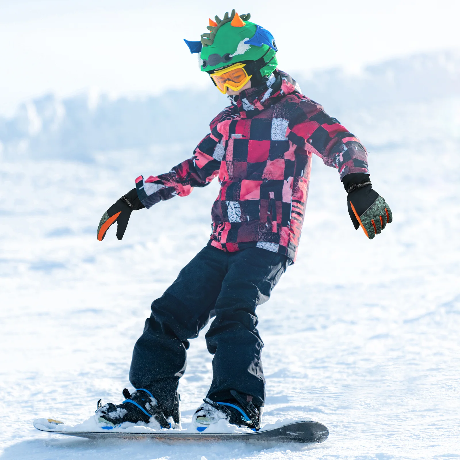 Manoplas de nieve para esquí para niños, Guantes de Snowboard impermeables y a prueba de viento, guante aislado Delgado 3M cálido para jugar al aire