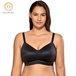 Delimira Women's Smooth Full Coverage Lightly Padded U-back Wireless Bra Plus Size