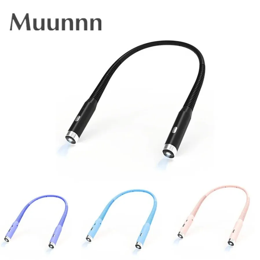 muunn led pendurado neck reading lamp hands flexivel headband portatil iluminacao versatil book lamp 01