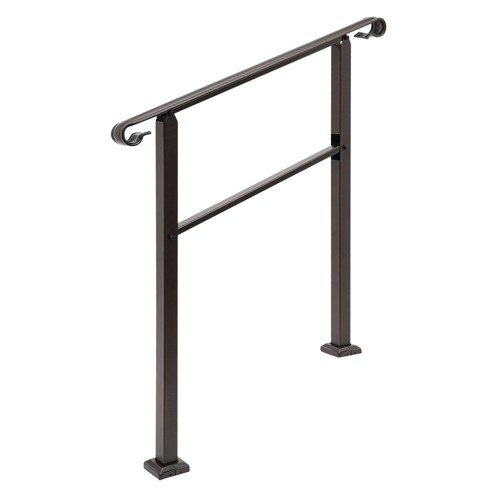 درابزين في الهواء الطلق لـ 3 خطوات درابزين سلم بني داكن درابزين غير قابل للانزلاق للخطوات والحديقة والشرفة #5