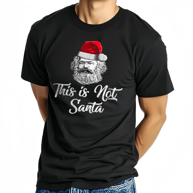 Camiseta de manga corta para hombre, camisa informal de algodón con cuello redondo, divertida, de Navidad, This Is Not