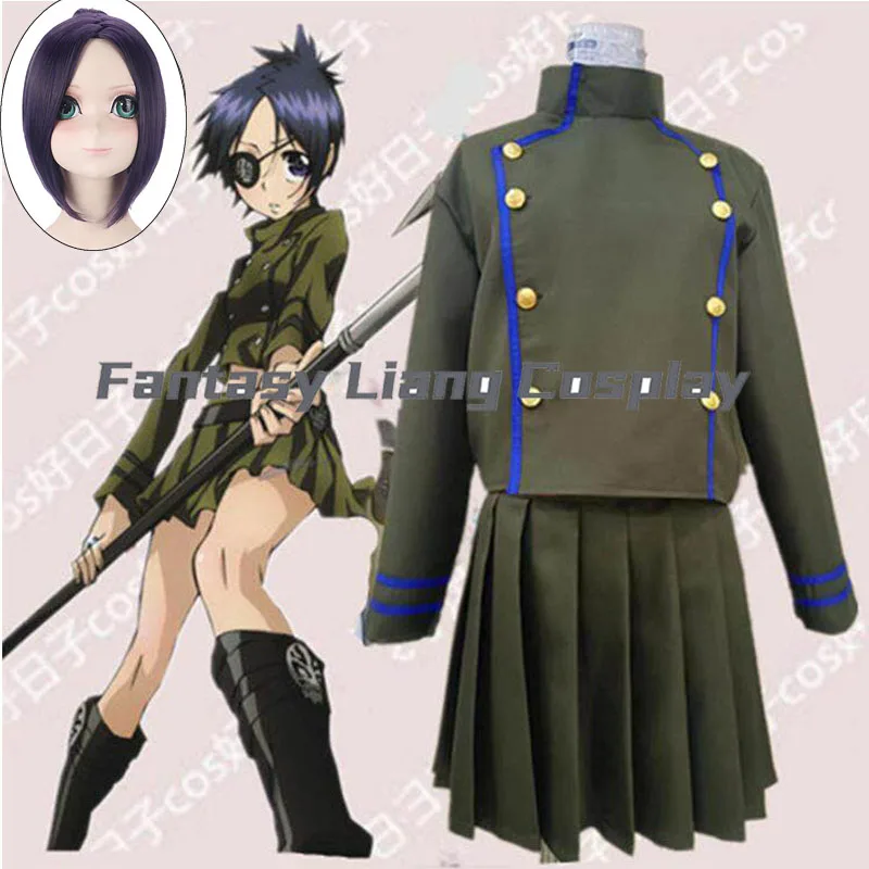 

Костюм для косплея по аниме Katekyo Hitman Reborn, парик, обувь, школьная форма Kokuyo Chrome Dokuro для женщин, мужчин и девочек