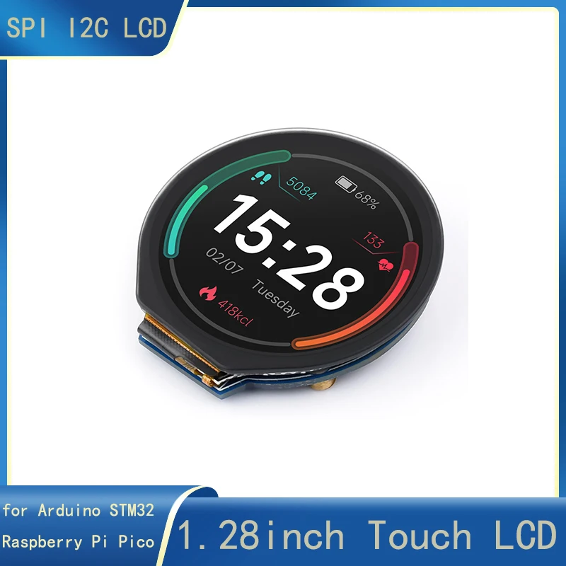 

1.28inch Touch LCD Display Module Round Screen 240×240 Resolution IPS Using SPI And I2C For Arduino / Raspberry Pi Pico