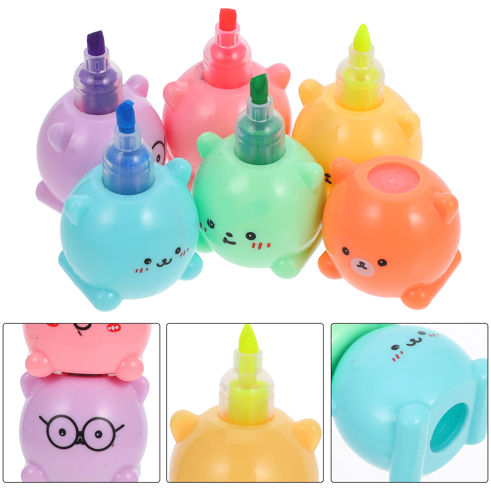 

Book Tabs Bear Highlighter Scrapbooking Kawaii Highlighters Multifunction Portable Marker Child