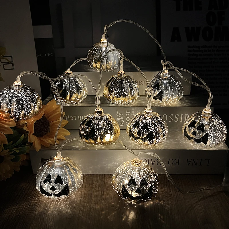 

1.5M 10LED Halloween String Lights Ghost Pumpkin Bat Skeleton Lights Indoor Outdoor Lighting for Home Bedroom Halloween Supplies