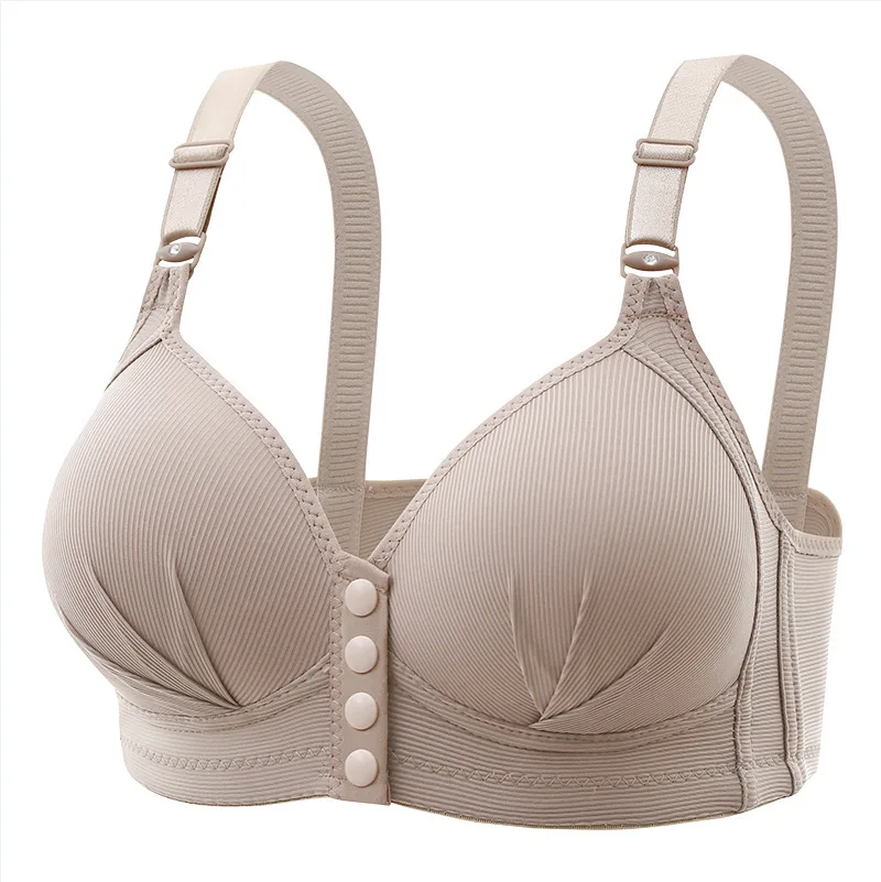 Damen-BH mit Vorderverschluss, Still-Tanktop, geraffter, bügellos dünner BH für Mütter, schöne Rückenunterwäsche für Mädchen, Alltags-BH