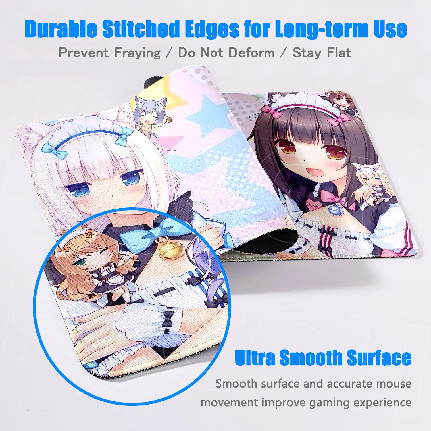 Anime Nekopara Urocza Dziewczyna Dywanik Duża Podkładka Ochronna na Biurko Komputerowe XXL Gamingowa Podkładka Pod Mysz z Obszytymi Krawędziami Gruba Mata Pod Klawiaturę Szybka Podkładka Pod Mysz — zdjęcie produktu 4