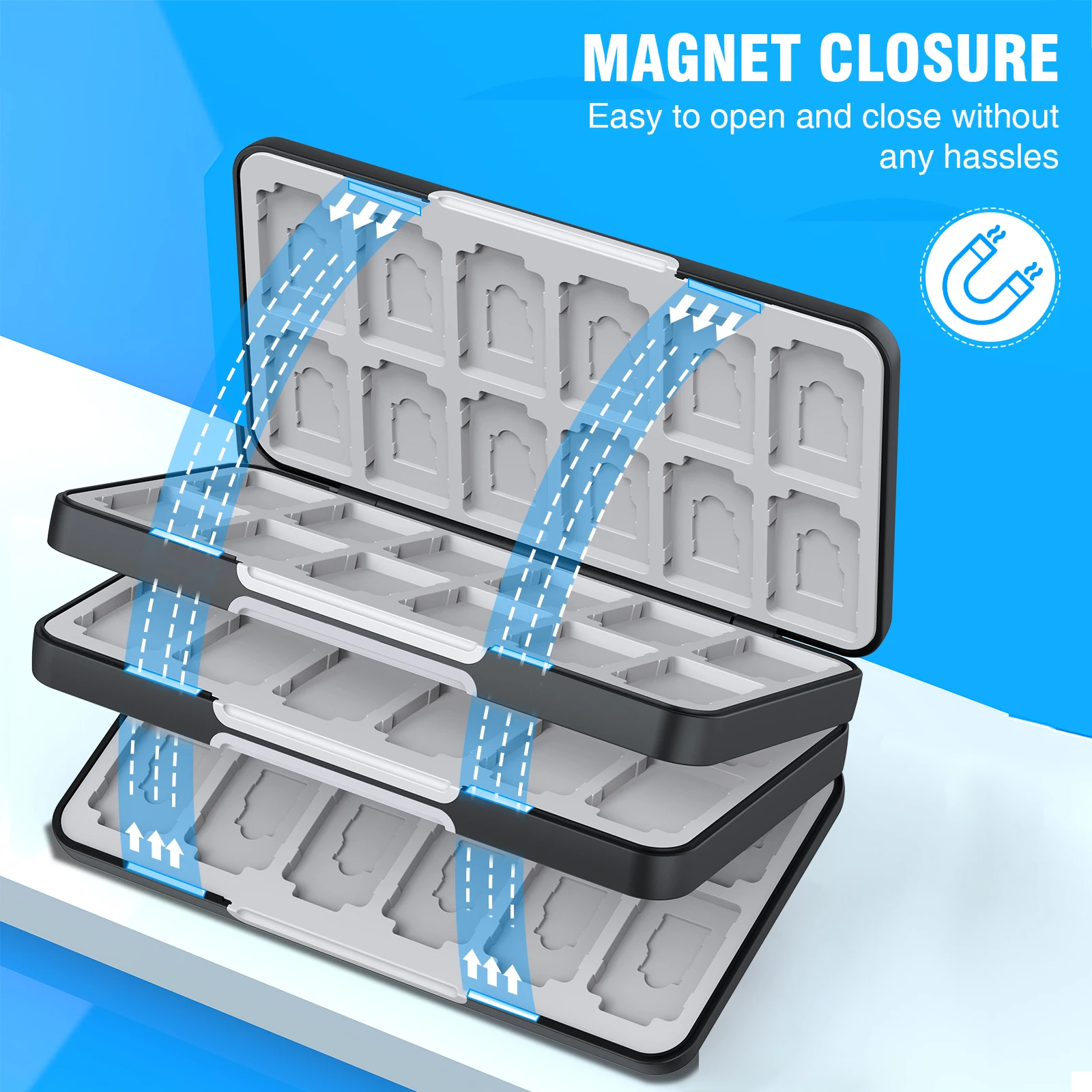 Custodia per carte da gioco 72 in 1 per Nintendo Switch custodia per carte protettive OLED per accessori per carte da gioco Switch/Switch Lite