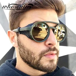 Steampunk Polarized Sunglasses Men Women for Narrow Face 2025 Brand Designer Vintage Small Round Frame Sun Glasses Shades S141