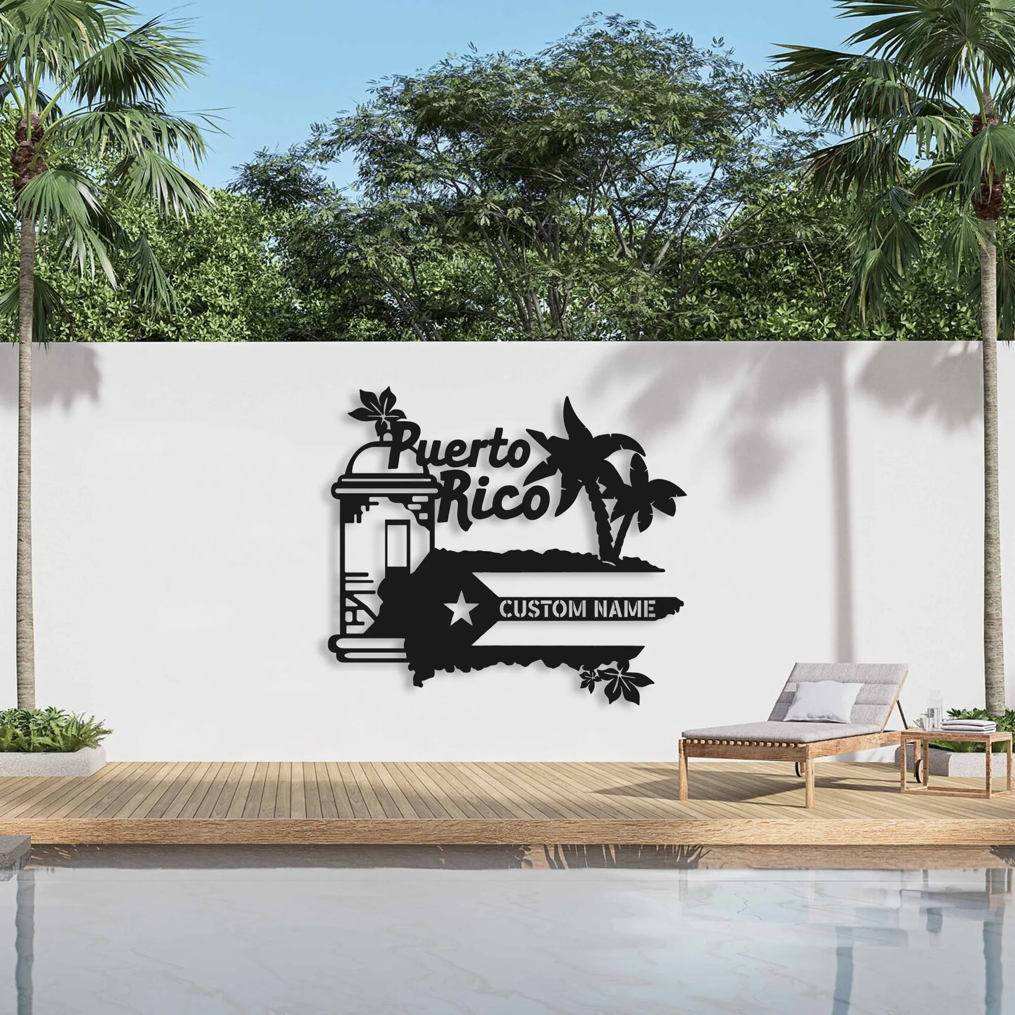 Custom Puerto Rico Flag Metal Wall Art Puerto Rico Lover Name Sign Decor Born in Puerto Rico