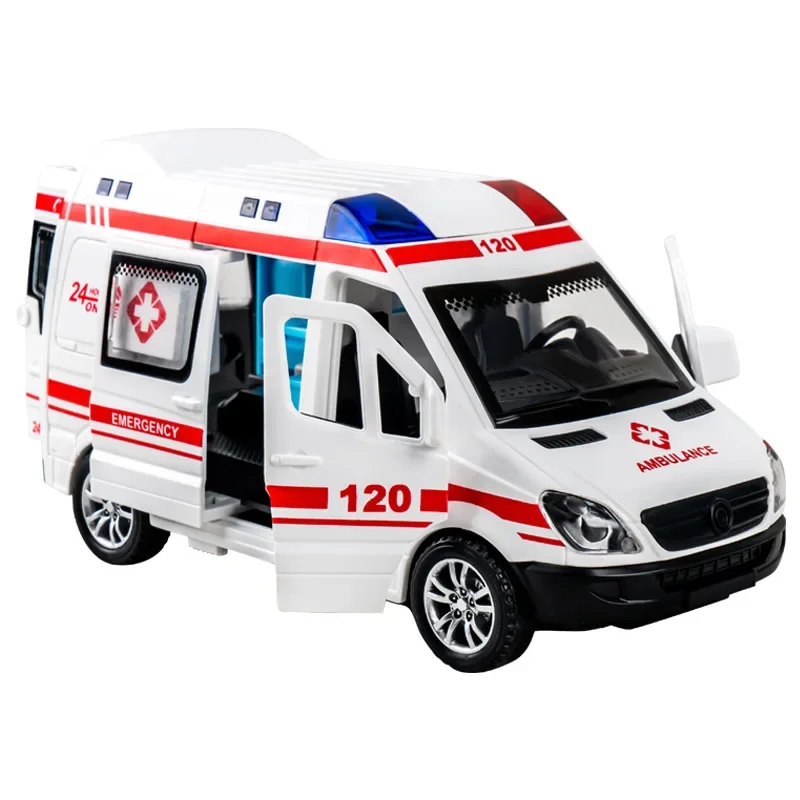 

Five-door Inertia Ambulance Police Car Model Simulation Music Light Car Toys Children's Educational Christmas Gift