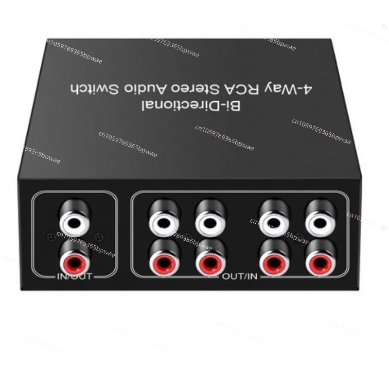 R/L Left and Right Channel Audio Switch 4 in 1 Out/1 in 4 Out Bidirectional Switcher, Stereo RCA Amplifier