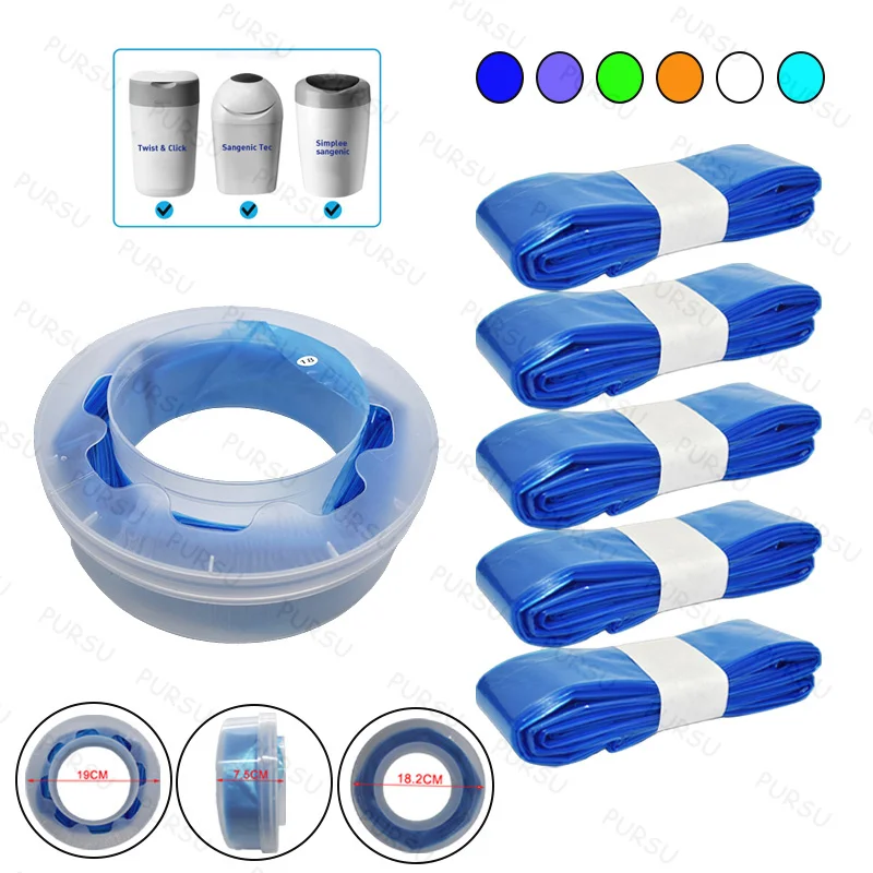 1/2/6/10Pcs Diaper Refill Bags For Tommee Tippee For Twist & Click For Sangenic Diaper Pails Degradable Garbage Replacement Bag
