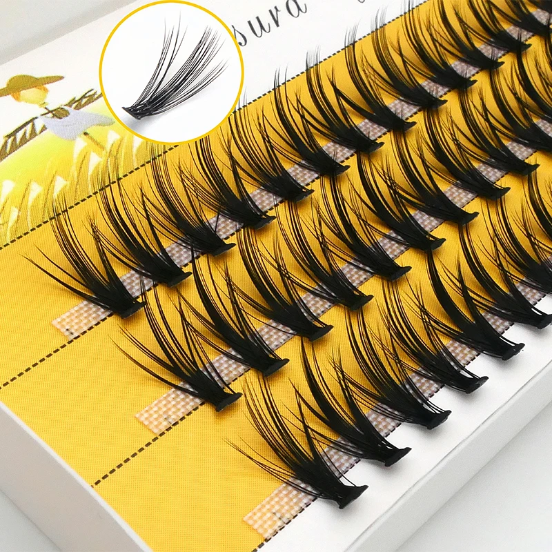 60 pacotes/box10/20/30D Individual Cluster Cílios Natural extensão Russia Eyelash Cluster Maquiagem ferramenta para cílios falsos