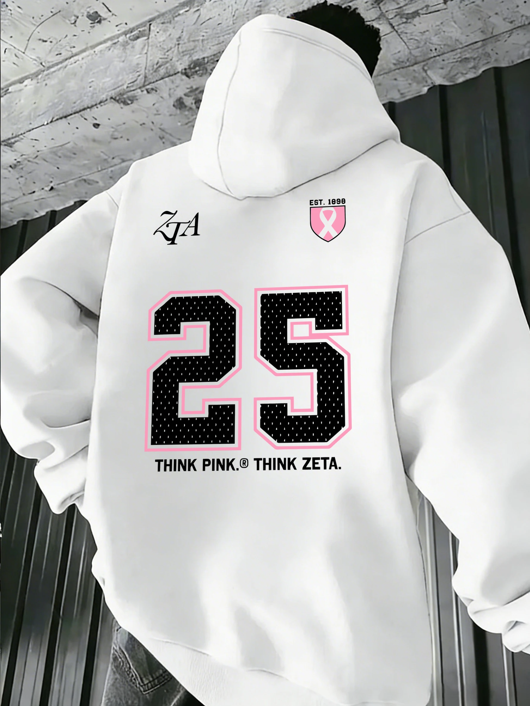 

Мужская осенняя толстовка Think Pink Think Zeta Number 25 с принтом, свободного кроя, с карманами, в стиле хип-хоп, уличная одежда, мягкий флис