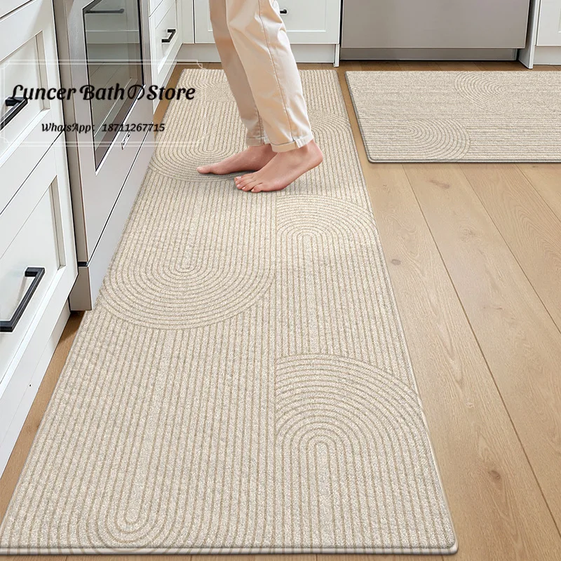 Simple household kitchen floor mat, dirt-resistant and easy to take care of, water-absorbing oil-absorbing non-slip mat, machine