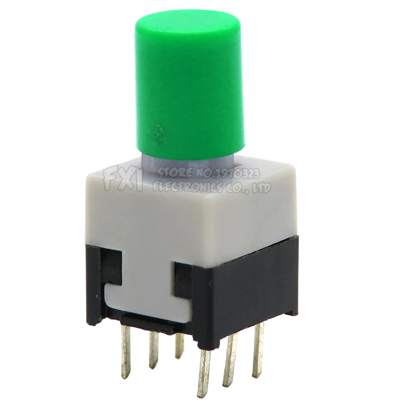 10Sets = 20PCS 8.5*8.5mm with cap Locking Latching Push Tactile Power Micro Switch Kit 6 Pin Button Switches 8.5x8.5mm