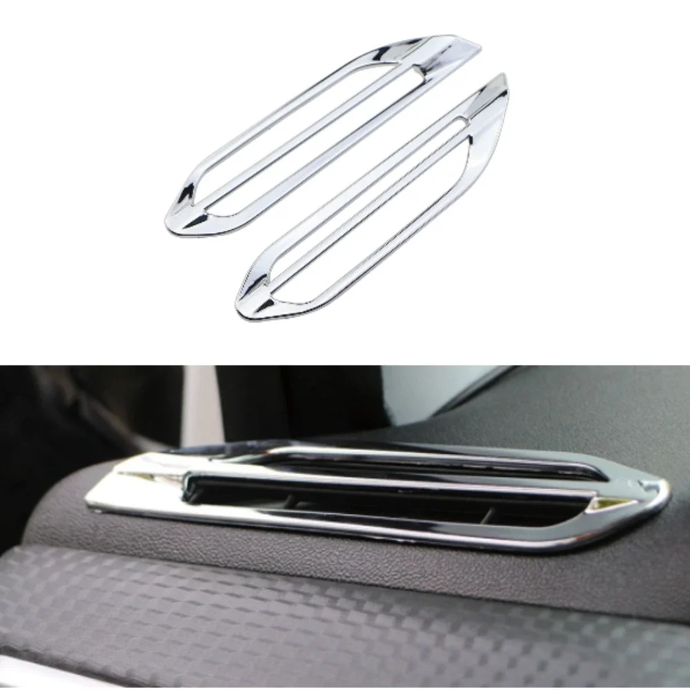 ABS Chrome Car Interior Air Conditioning Grille Trim Outlet Cover Sequins Sticker for Peugeot 2008 208 2013-2018