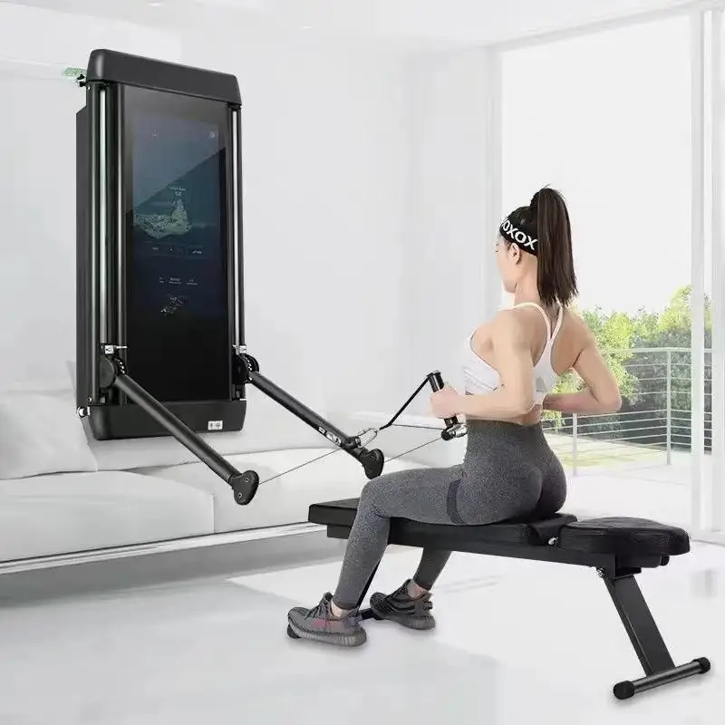 Smart Workout Mirror Commercial And Home Use With Integrated Stand For Full-Body Multi-Functional Training Fitness