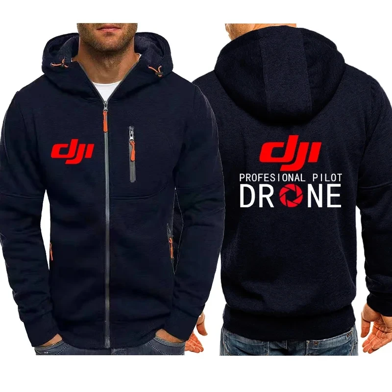 New Spring Autumn Mens Jacket DJI Drone Pilot Zipper Fashion Outwear High Quality Tops Harajuku Sportswear Casual Hoodies Sweats