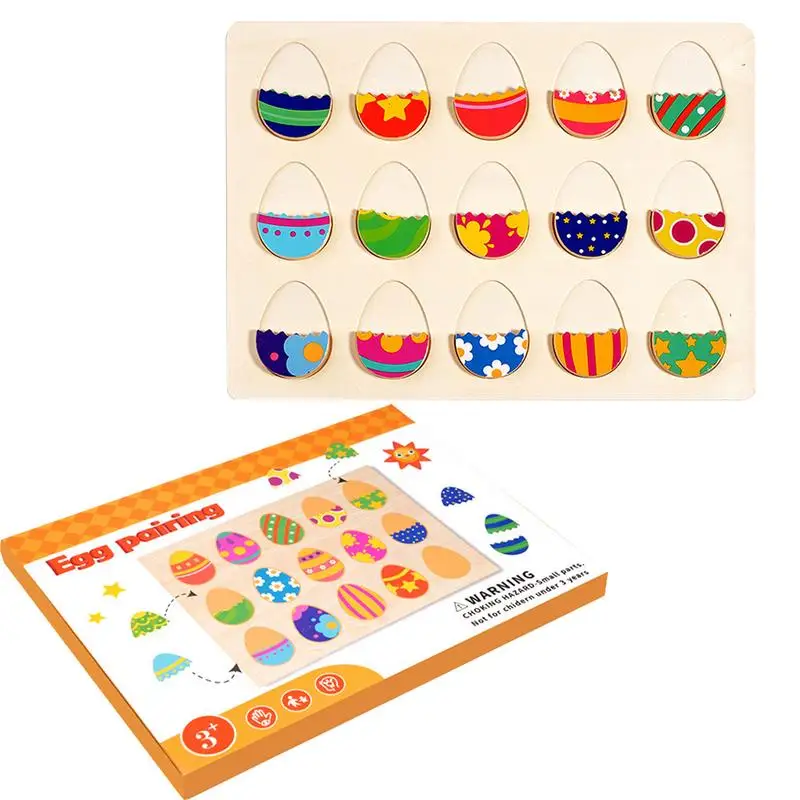 Jeu de correspondance de documents en bois coloré, forme d'œuf, jouets assortis, activités d'apprentissage précoce, tableau coule multifonctionnel