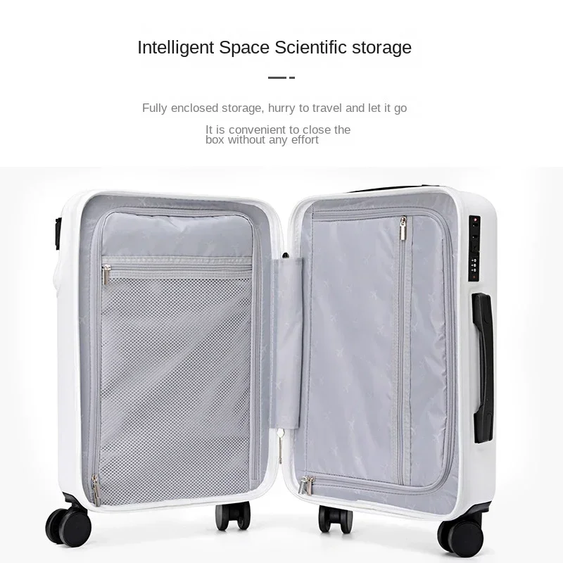 Front Opening Luggage Trolley Universal Wheel Suitcase USB Charging Cabin Carry-on Laptop Bag Men and Women Password Travel Bags