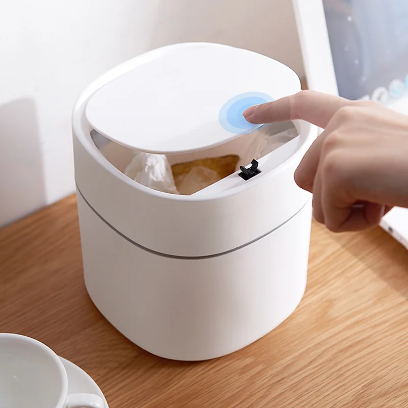 Cute Desktop Waste Bin Household Table  Sundries Plastic Office Supplies Trash Can Mini Sitting Room Toilet Dustbin Barrel Box