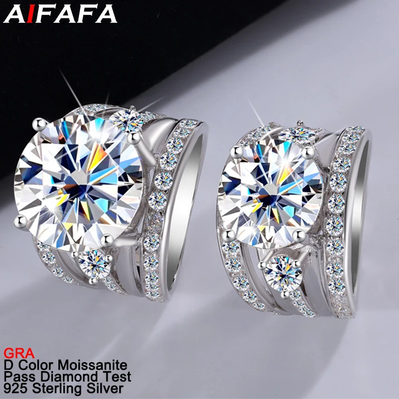 

5CT 10CT Full Moissanite Diamond Crown Rings s925 Sterling Silver Blue Green Pink Red 6 Color All Moissanite Ring Fine Jewellery