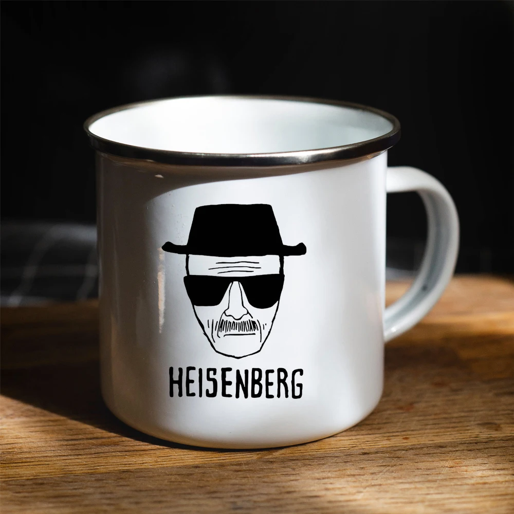 Heisenberg Enamel Camping Mug 11oz Breaking Bad Camping Mug Office Coffee Mug Friends Birthday Gift Mug