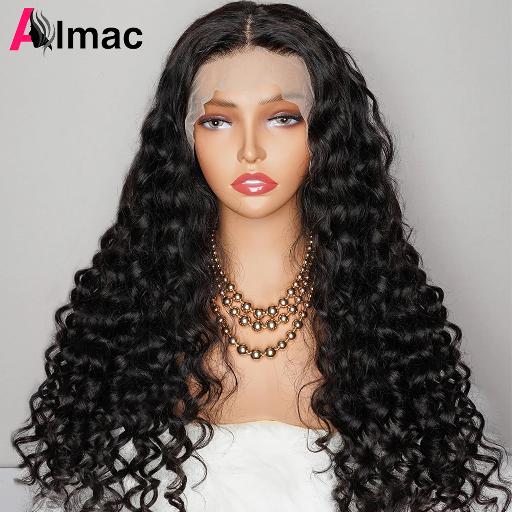 

180% Density Loose Deep Wave Human Hair Wigs 13x4 Transparent Lace Frontal Wig For Women Indian Remy Hair 4x4 Lace Closure Wig