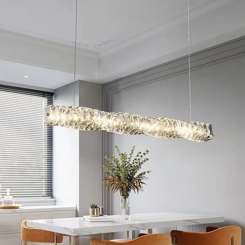 nordic luzes pingente de cristal para ilha cozinha longo lustre de cristal pendurado lampada sala de jantar decoracao casa luminarias 01