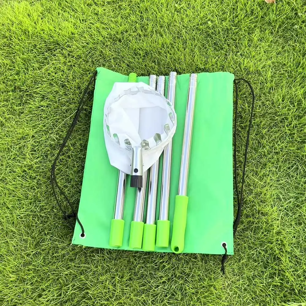 Fruit Picker Pole W/ Storage Bag Stainless Steel Pole Apple Picker Pole Splicing Rod Fruit Picker Orange Picker Tool Garden Tool