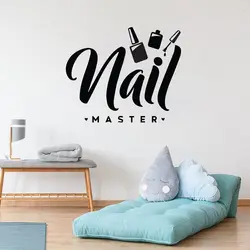 Nail Salon Wall Stickers Quote Art Wall Decals Beauty Shop Room Decorative Beauty Salon Master Polish Wallpaper Removable